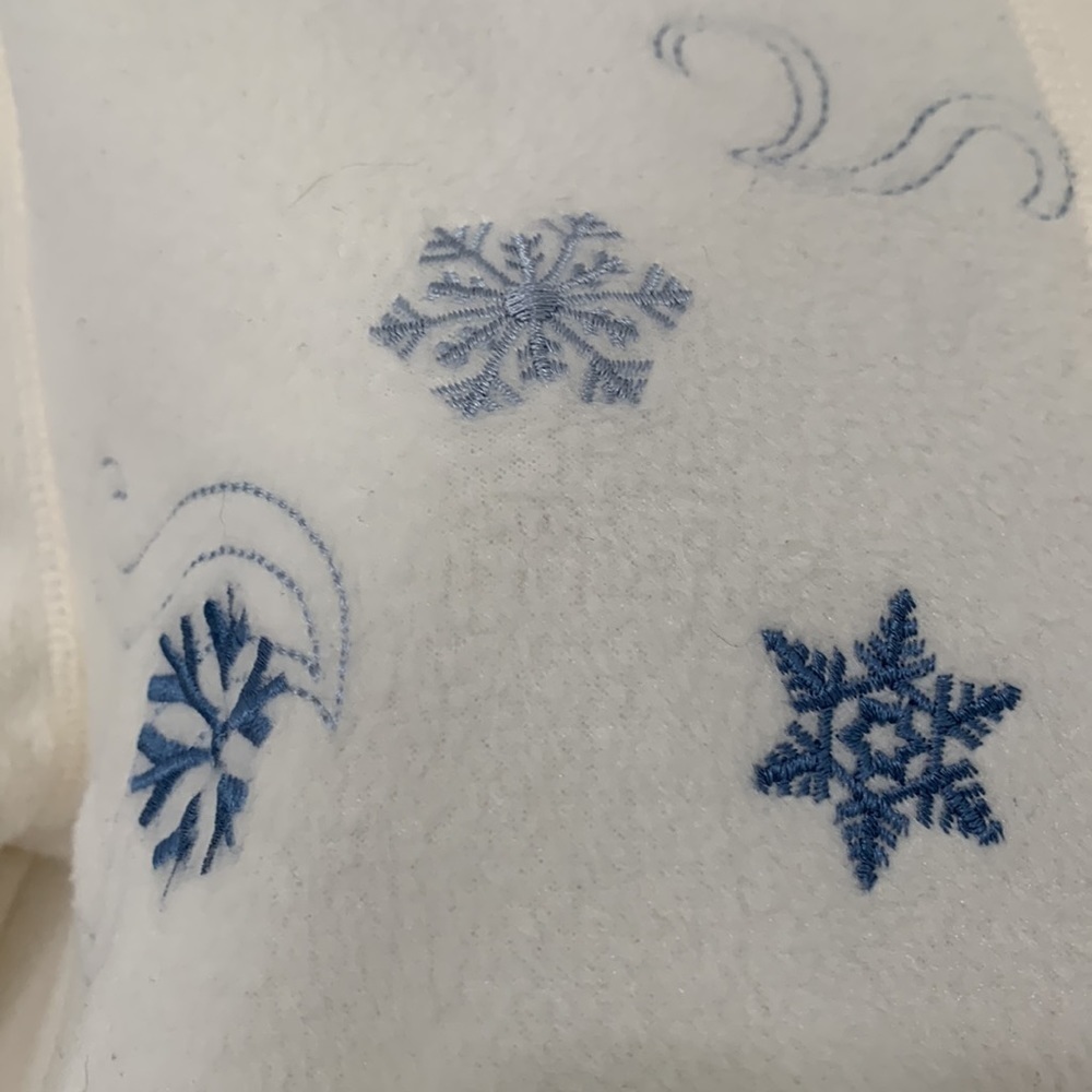 Euc Fashion Bug Snowman/Snowflake Button-Down Fle… - image 7